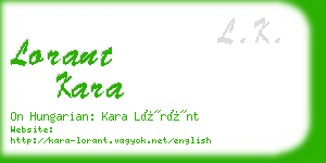 lorant kara business card